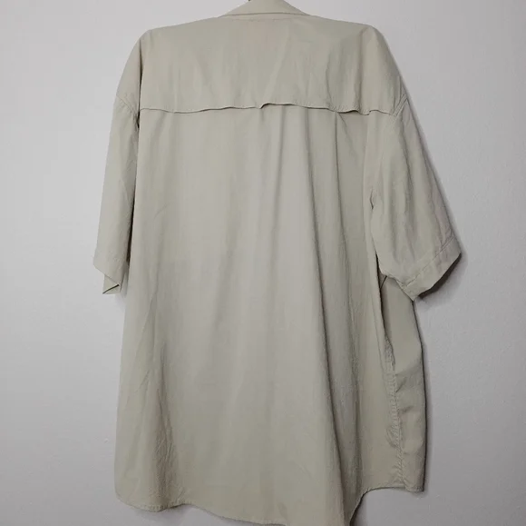 Men's Poncho Magnetic Pocket Regular Fit Short Sleeve Button Front Shirt Outdoor - Picture 6 of 10